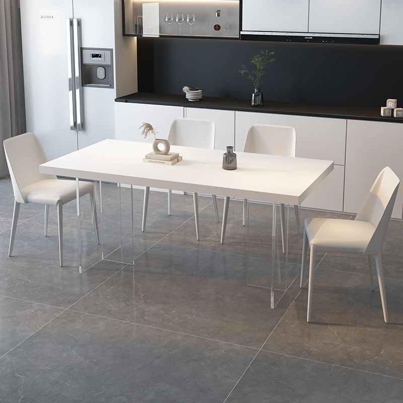 Moderni 1/4/5 pezzi mobili da pranzo in pietra sinterizzato set in bianco