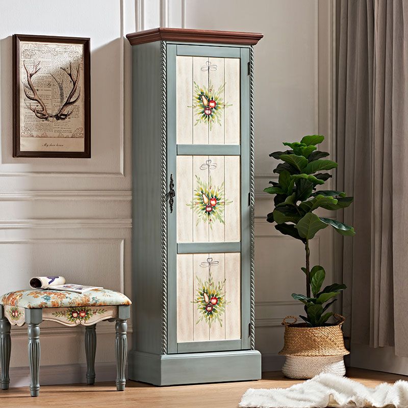 Wood Matte Finish Storage Cabinet with Hinged Door Coastal Cabinet for Home Clearhalo 'Armoires & Wardrobes' 'armoires_wardrobes' 'Bedroom Furniture' 'furn' 'furn_armoires_wardrobes' 'Furniture' 1200x1200_efef34dd-6b54-4867-bf4c-2dd76cf5f78d
