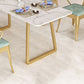 Marble Sled Base Dining Collection Industrial Style Dining Table for Home Clearhalo ' dining_table' 'Dining Tables & Seating' 'Dining Tables' 'furn' 'furn_dining_table' 'Furniture' 'furniture_dining_table' 'Kitchen & Dining Furniture' 'kitchen&dining_furn' 'kitchen' 'kitchen_dining_table' 1200x1200_efef6d8d-2abf-44de-99a2-80b517e5eab3