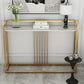 Glam Accent Table Marble Top Golden Sofa Console Table for Hall Clearhalo 'Console Tables' 'console_tables' 'Entry & Mudroom Furniture' 'furn' 'furn_console_tables' 'Furniture' 1200x1200_efef9bb3-032f-4b08-83f9-d4273b7e8a56