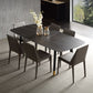 Ensemble de salle à manger moderne avec pieds en bois, ensemble de table à manger d'intérieur rectangulaire de 1/4/6/7 pièces en noir