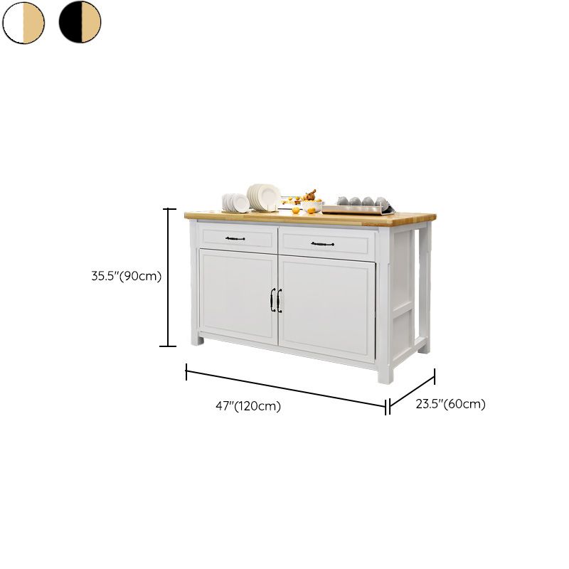 Modern Kitchen Island Table Dining Room Wooden Stationary Prep Table