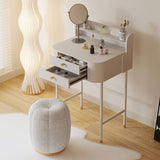 2 laden massief houten make-up ijdelheid in witte glamoureuze stijl met spiegel