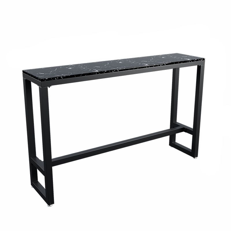 Table à manger en pierre de barre de bar à barre rectangle moderne avec piédestal à chevalet pour salle à manger