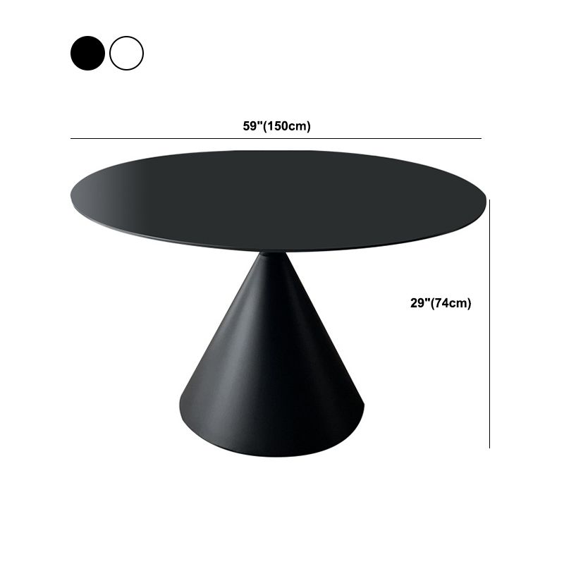 Contemporary Style Round Dining Table Steel Pedestal Base Table for Home Clearhalo 'Dining Tables & Seating' 'Dining Tables' 'dining_table' 'furn' 'furn_dining_table' 'Furniture' 'Kitchen & Dining Furniture' 1200x1200_eff5b230-045f-46a3-b916-480144dcd461