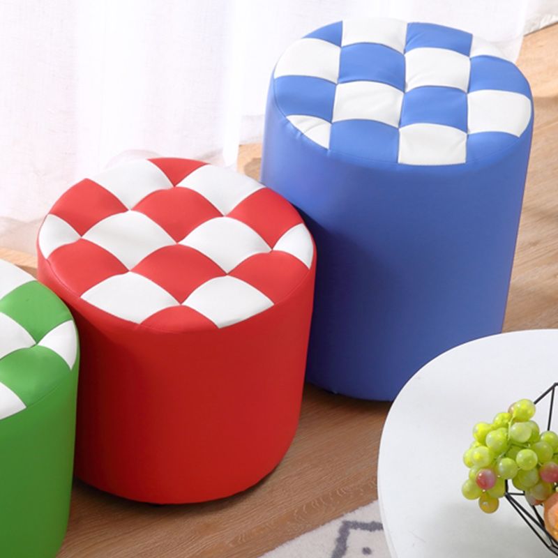 Contemporary Pouf Ottoman Faux Leather Tufted Square Pattern Cylinder Shape Ottoman Clearhalo 'furn' 'furn_ottomans_poufs' 'Furniture' 'Living Room Furniture' 'Ottomans & Poufs' 'ottomans_poufs' 1200x1200_eff5bd39-ae2a-43ef-80d4-cf00df50606c