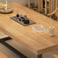 Metal Industrial Rectangle Dining Table Wood Top Table with Trestle Base Clearhalo ' dining_table' 'Dining Tables & Seating' 'Dining Tables' 'furn' 'furn_dining_table' 'Furniture' 'furniture_dining_table' 'Kitchen & Dining Furniture' 'kitchen&dining_furn' 'kitchen' 'kitchen_dining_table' 1200x1200_eff5c392-87c7-43aa-92bd-6a945224e768