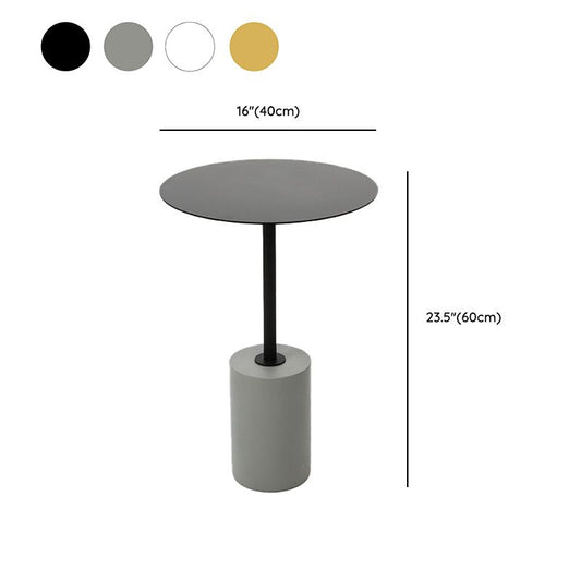Mesa lateral pedestal redondo de la sala de estar de mediados de siglo