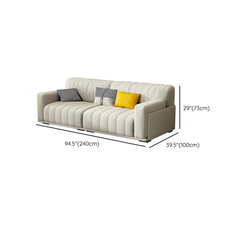 Sofa de bras carré de tissu avec oreillers Siège standard en blanc