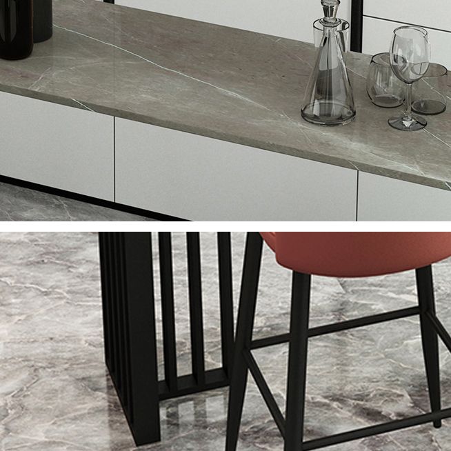 Rectangle Stone Bar Dining Table Contemporary Bar Table with Double Pedestal Base Clearhalo 'Bar Furniture' 'Bar Tables' 'bar_tables' 'Furniture' 'furniture_bar_tables' 'Kitchen & Dining Furniture' 1200x1200_eff9f332-3065-4d12-8469-33c274b92711
