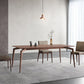 Rectangle 4 Legs Mid-Century Dining Table Wood Color Fixed Table of Ash Wood