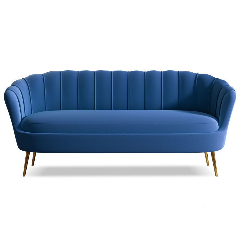 Glam Living Room Velvet Sofa Sewn Pillow Back Settee with Brass Legs Clearhalo 'Furniture' 'furniture_sofas' 'Living Room Furniture' 'Sofa' 'sofas' 1200x1200_effb0dc7-219d-498e-849a-343cd0ad5718