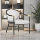 Glam Faux Leather Dining Chairs Metal Arm Dining Chairs for Restaurant Use