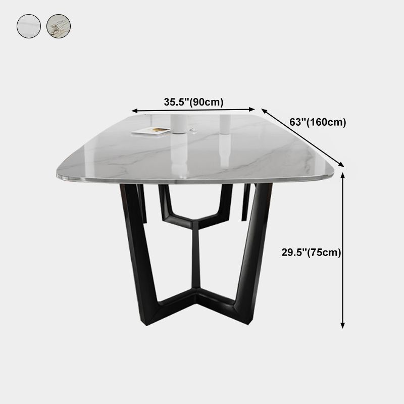 Modern Dining Table Rectangle Dining Sintered Stone Table for Restaurant Clearhalo 'Dining Tables & Seating' 'Dining Tables' 'dining_table' 'furn' 'furn_dining_table' 'Furniture' 'furniture_dining_table' 'Kitchen & Dining Furniture' 'kitchen' 'kitchen_dining_table' 1200x1200_effc0782-8fd1-4df5-88e5-d8005ea67b5d