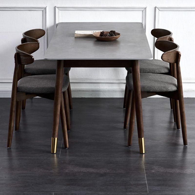 Scandinavian Style 6 Seat Rectangular Black Legs Black Slate Dining Table with Base Clearhalo 'Dining Room Sets' 'Dining Tables & Seating' 'dining_room_set' 'Furniture' 'furniture_dining_room_set' 'Kitchen & Dining Furniture' 'kitchen&dining_furn' 'kitchen' 1200x1200_effcb827-16cd-4da2-825b-363a5c3c9ab2