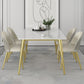 Glam 1/5/6/7 Pieces Dinette Set with White Sintered Stone Top Rectangle Dining Table Set Clearhalo 'Dining Room Sets' 'Dining Tables & Seating' 'dining_room_set' 'furn' 'furn_dining_room_set' 'Furniture' 'furniture_dining_room_set' 'Kitchen & Dining Furniture' 1200x1200_effda1d6-b970-4f86-adda-097c3f528146