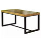 Industrial Solid Wood Dining Table Rectangle Table in Brown with Trestle Base Clearhalo ' dining_table' 'Dining Tables & Seating' 'Dining Tables' 'furn' 'furn_dining_table' 'Furniture' 'furniture_dining_table' 'Kitchen & Dining Furniture' 'kitchen&dining_furn' 'kitchen' 'kitchen_dining_table' 1200x1200_f0022a30-b92a-41a7-aef0-fd9e7063a7b9