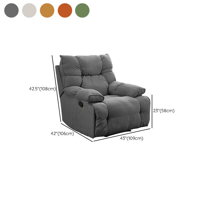 Contemporary Solid Color Standard Recliner Microsuede Recliner Chair Clearhalo 'Chairs & Seating' 'furn' 'furn_recliners' 'Furniture' 'Living Room Furniture' 'Recliners' 1200x1200_f004795d-108f-4498-9013-74c04594decb