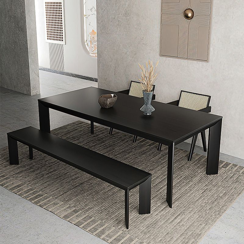 Rectangle Black Base Dining Table Modern Pine Wood Table for Kitchen Living Room Clearhalo 'Dining Tables & Seating' 'Dining Tables' 'dining_table' 'furn' 'furn_dining_table' 'Furniture' 'Kitchen & Dining Furniture' 1200x1200_f0049908-b6f2-4dcd-b35b-292c0a08faae