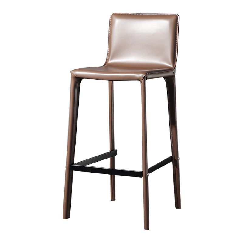 Coffee Shop Leather Bar Stool Rectangular Footrest Low Back Counter Height Stool, 1 Piece Clearhalo 'Bar Furniture' 'Bar Stools' 'bar_stools' 'furn' 'furn_bar_stools' 'furniture_bar_stools' 'Kitchen & Dining Furniture' 'kitchen&dining_furn' 'kitchen' 'kitchen_furn' Furniture' 1200x1200_f00577f1-d702-4bd4-8126-9cee2bb5fbe2