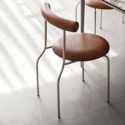 Glam Stainless Steel Legs Armless Dining Chairs Open Back Dining Side Chair in Silver Clearhalo 'Dining Chairs' 'Dining Tables & Seating' 'dining_chair' 'furn' 'furn_dining_chair' 'Furniture' 'furniture_dining_chair' 'Kitchen & Dining Furniture' 1200x1200_f0091bb7-5eed-4046-950c-b61d0fb60602