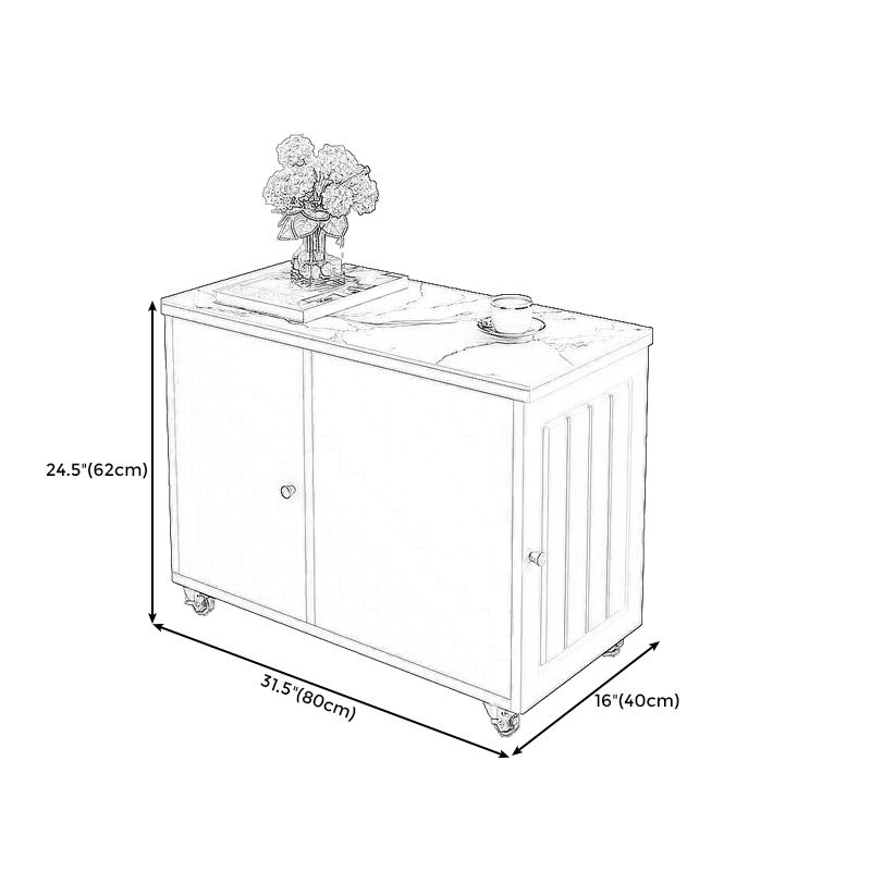 Couchtisch mit Radform /4 Bein Basis Basis -Slate -Top -Metall -Cocktailtisch