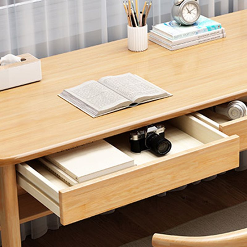 Modern 3 Drawers Writing Desk Rectangle 23.62" Wide Office Desk with 1 Shelf Clearhalo 'furn' 'furn_office_desk' 'Furniture' 'Office Desks' 'Office Furniture' 'office_desk' 1200x1200_f00b1dd1-2a98-4178-9ec3-a7acfee233e2
