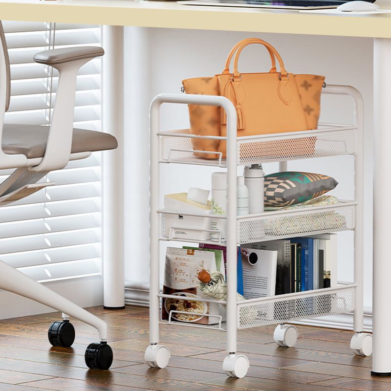 Libreria moderna in metallo con ruote aperte libreria per soggiorno