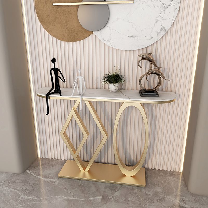 Tavolo accento console glam a metà luna