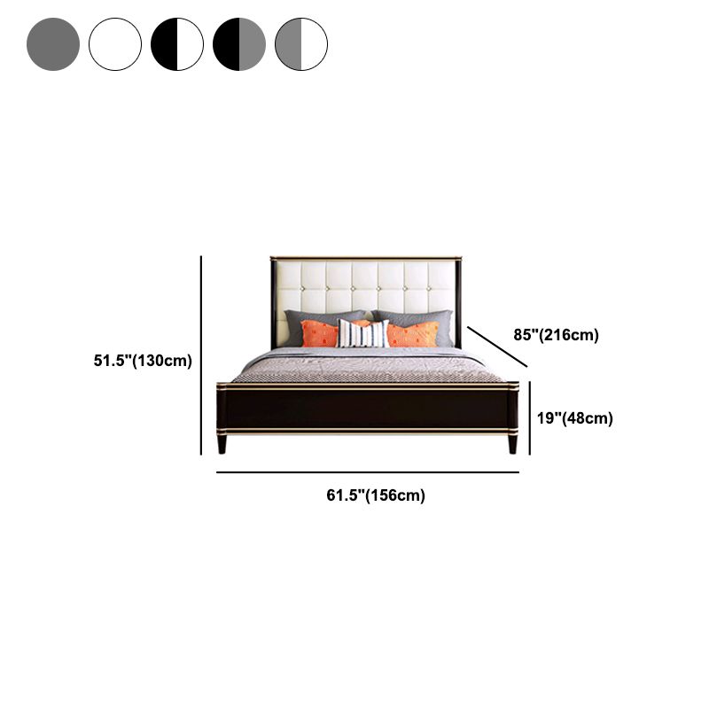 Modern Standard Bed with Tufted Upholstered Headboard and Soild Wood Legs Clearhalo 'Bedroom Furniture' 'Beds' 'furn' 'furn_beds' 'Furniture' 1200x1200_f00ed2e8-27a1-467e-9d2f-12280fd4292c