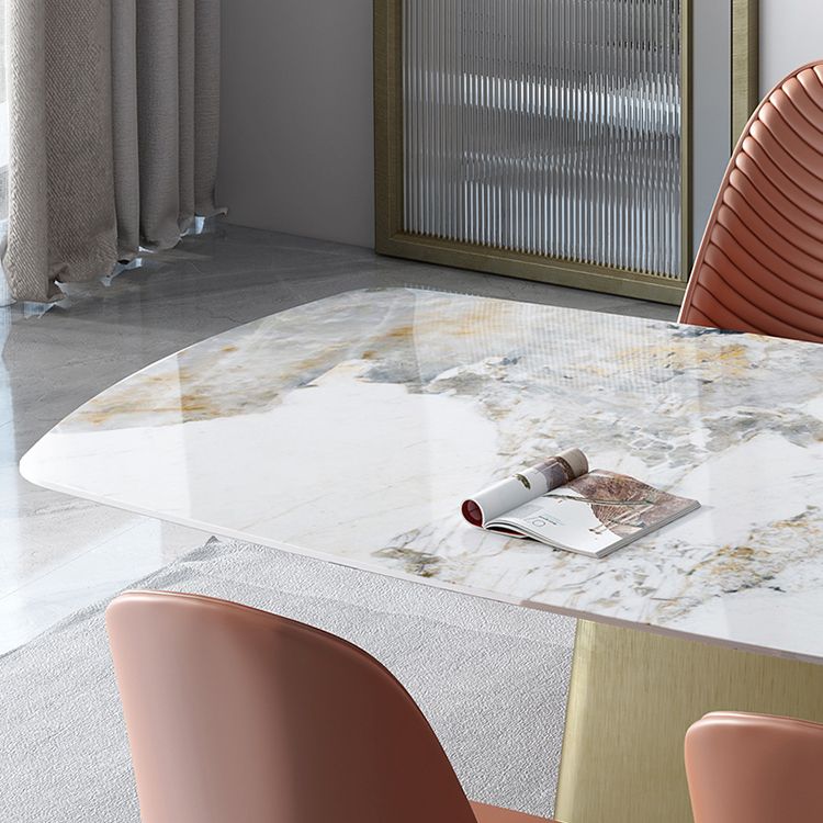 Glam 1/4/5/7 Pieces Dining Set Sintered Stone Dining Table Set with PU Leather Chairs Clearhalo 'Dining Room Sets' 'Dining Tables & Seating' 'dining_room_set' 'furn' 'furn_dining_room_set' 'Furniture' 'furniture_dining_room_set' 'Kitchen & Dining Furniture' 'kitchen&dining_furn' 'kitchen' 1200x1200_f00fba02-2bf7-44f4-a36f-f34efbb82ee9