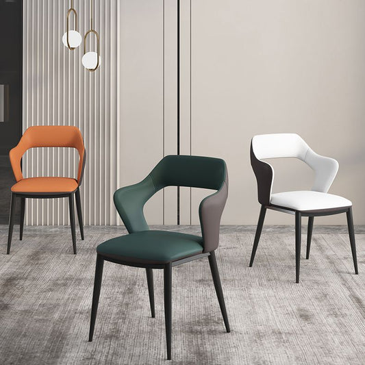 Modern Style Faux Leather Dining Side Chairs Open Back Dining Side Chair Clearhalo 'Dining Chairs' 'Dining Tables & Seating' 'dining_chair' 'furn' 'furn_dining_chair' 'Furniture' 'Kitchen & Dining Furniture' 1200x1200_f0108926-8300-4757-b324-a783068ae200