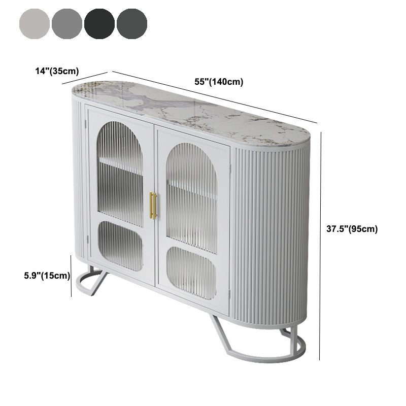 Modern Stone Top Sideboard Metal Sideboard with Door for Kitchen Clearhalo 'buffet_sideboard' 'Buffets & Sideboards' 'furn' 'furn_buffet_sideboard' 'Furniture' 'Kitchen & Dining Furniture' 1200x1200_f0116dac-b1cf-4da3-82fb-885f3748e484
