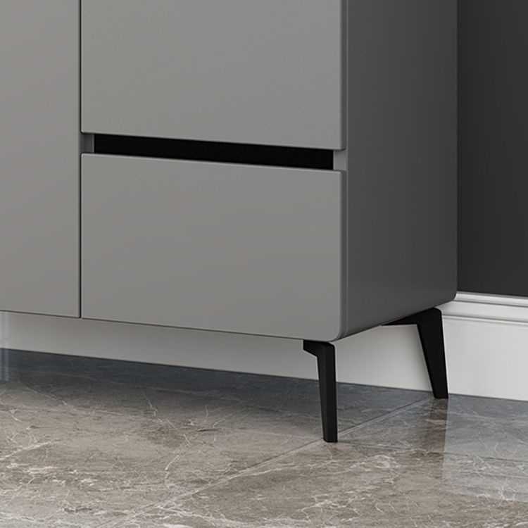 Grauer Sideboardtisch Moderner Essserver mit einstellbaren Regalen