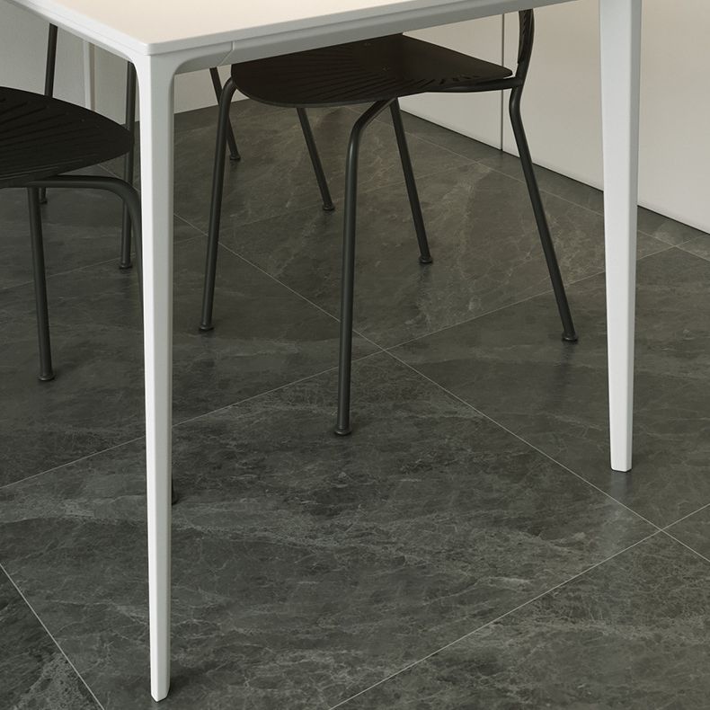 Modern Style Sintered Stone Dining Table 4 Legs Rectangular Table in White Clearhalo ' dining_table' 'Dining Tables & Seating' 'Dining Tables' 'Furniture' 'furniture_dining_table' 'Kitchen & Dining Furniture' 'kitchen&dining_furn' 'kitchen' 'kitchen_dining_table' 1200x1200_f0145dc3-3689-433b-aa18-2f6512542a7d