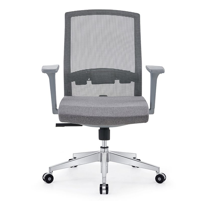 Silla de escritorio moderna con brazos fijos y ruedas Silla de oficina con respaldo medio