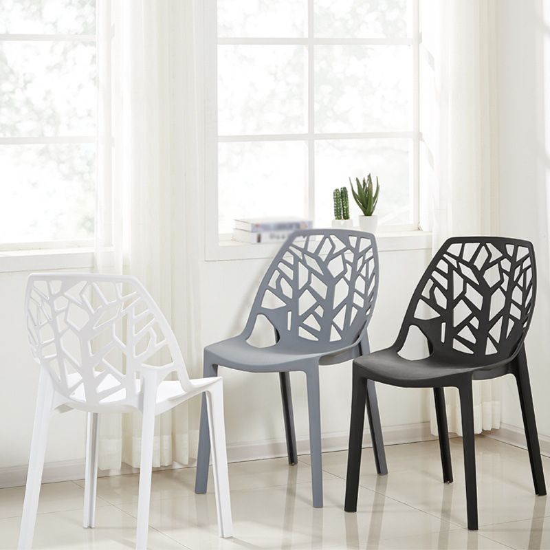 Glam Style Open Back Side Chair Plastic Stackable Dining Chair Clearhalo 'Dining Chairs' 'Dining Tables & Seating' 'dining_chair' 'furn' 'furn_dining_chair' 'Furniture' 'furniture_dining_chair' 'Kitchen & Dining Furniture' 1200x1200_f016cbd8-397c-464f-a043-5e796b8a91c4