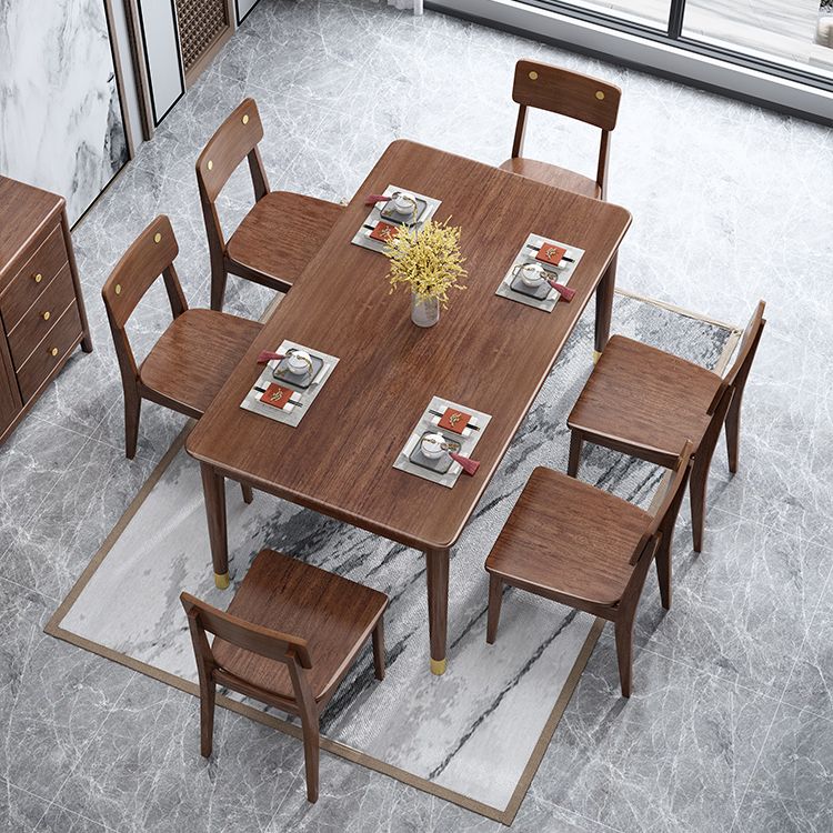 Traditional Luxury Style Dining Table Rectangle 4 Legs Table for Home Use Clearhalo ' dining_table' 'Dining Tables & Seating' 'Dining Tables' 'furn' 'furn_dining_table' 'Furniture' 'furniture_dining_table' 'Kitchen & Dining Furniture' 'kitchen&dining_furn' 'kitchen' 'kitchen_dining_table' 1200x1200_f0173753-8424-4ef2-b3b8-4c765b55b110