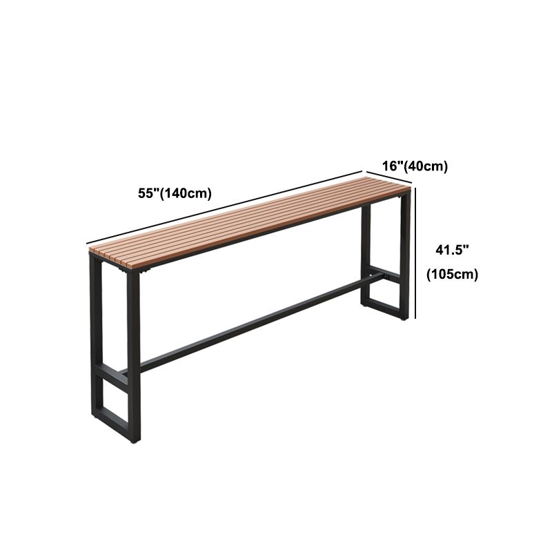 Wood Bar Dining Table Modern Rectangle Bar Table with Trestle Pedestal for Courtyard Clearhalo 'Bar Furniture' 'Bar Tables' 'bar_tables' 'furn' 'furn_bar_tables' 'Furniture' 'furniture_bar_tables' 'Kitchen & Dining Furniture' 1200x1200_f0192643-db8c-4854-974b-192746abb257