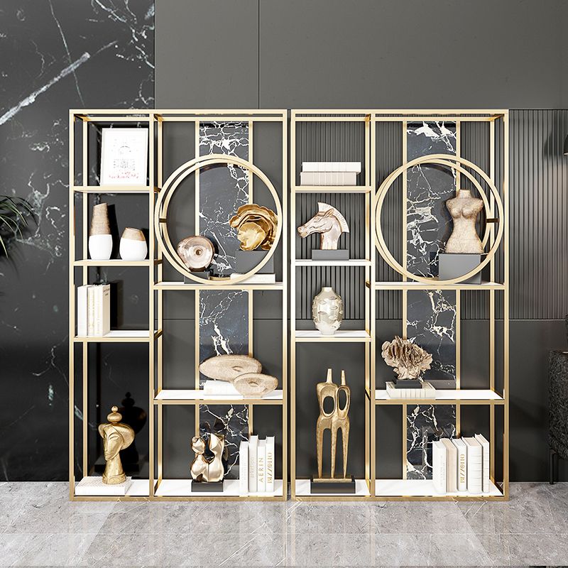 11.81"W Bookcase Glam Style Open Back Bookcase for Home Office Clearhalo 'Bookcases' 'furn' 'furn_bookcases' 'Furniture' 'furniture_bookcases' 'kitchen' 'kitchen_bookcases' 'Living Room Furniture' 'Office Furniture' 1200x1200_f01a5089-9402-4107-8b6f-bbef15c163d3
