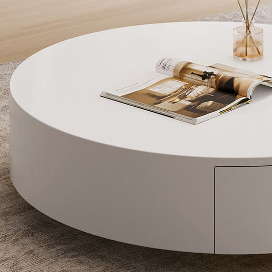 Contemporary Coffee Table White Solid Wood Coffee Cocktail Table