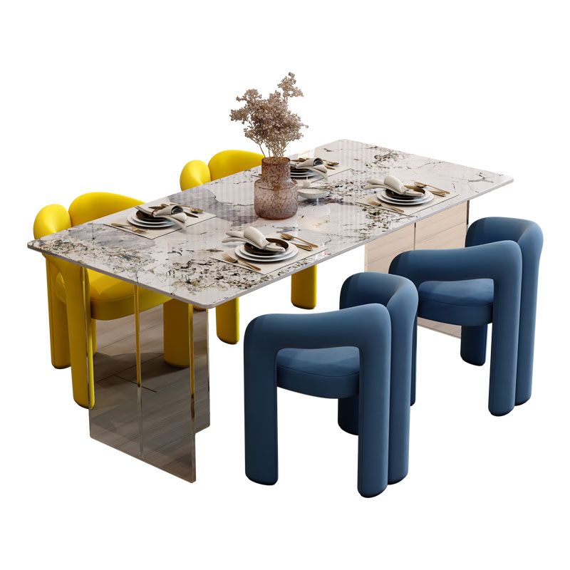 Minimalism Stone Table for Restaurant Rectangle Table with Acrylic Pedestal Clearhalo 'Dining Tables & Seating' 'Dining Tables' 'dining_table' 'furn' 'furn_dining_table' 'Furniture' 'furniture_dining_table' 'Kitchen & Dining Furniture' 'kitchen' 'kitchen_dining_table' 1200x1200_f01e12af-7fe0-422e-a0ae-ed473f7a6ec2