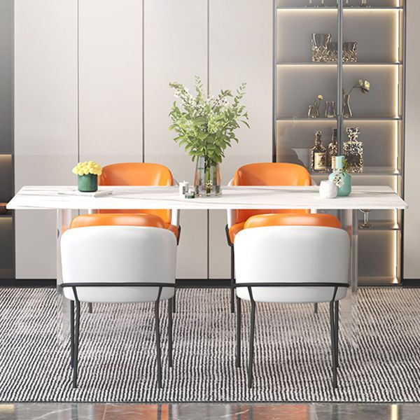 Modern 1/5 Pieces Dining Set Rectangle Stone Dining Table for Dining Room Clearhalo 'Dining Room Sets' 'Dining Tables & Seating' 'dining_room_set' 'furn' 'furn_dining_room_set' 'Furniture' 'Kitchen & Dining Furniture' 1200x1200_f02085c6-c223-413c-85f2-8ae4c5d87637