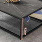 Mesa de centro simple rectangular de estilo moderno con estante - 16.5" H