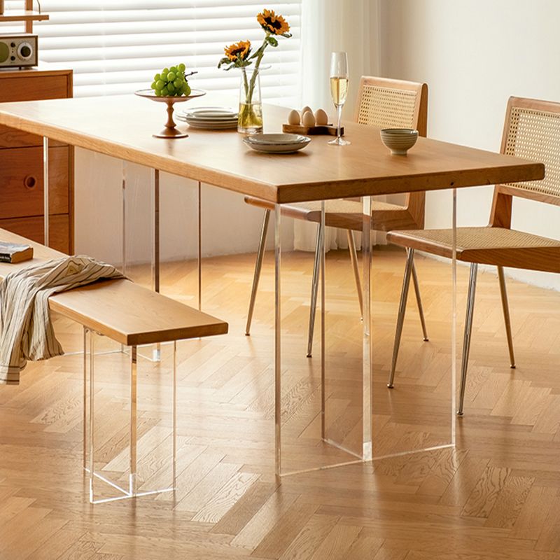 Modern Rectangular Table Solid Wood Dining Room Table in Natural Clearhalo 'Dining Tables & Seating' 'Dining Tables' 'dining_table' 'furn' 'furn_dining_table' 'Furniture' 'Kitchen & Dining Furniture' 1200x1200_f025179c-3ffd-4b25-97b1-77a21827d44f