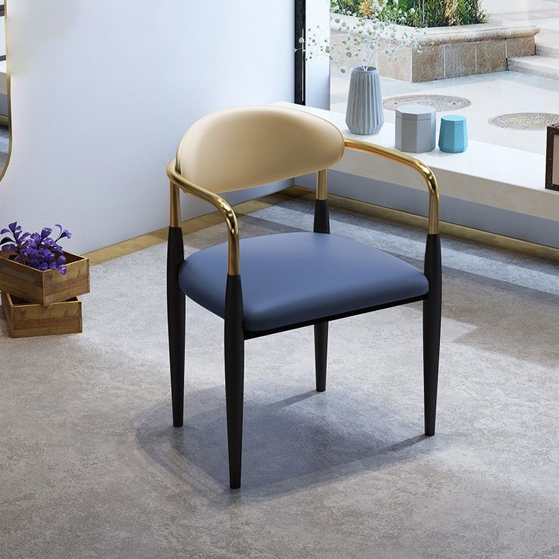 Contemporary Arm Leather Dining Chairs Open Back Dining Side Chair Clearhalo 'Dining Chairs' 'Dining Tables & Seating' 'dining_chair' 'furn' 'furn_dining_chair' 'Furniture' 'Kitchen & Dining Furniture' 1200x1200_f025420f-54d4-41f0-83c6-d0d66e14be72