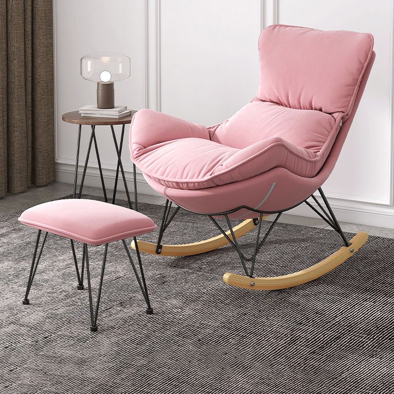 Chaise à bascule en bois massif chaise de culbuteur contemporaine avec siège rembourré