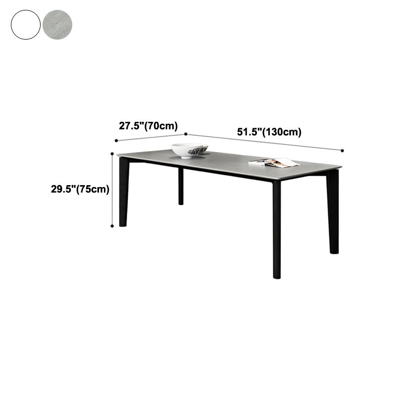 Tavolo da pranzo moderno della metà del secolo Tavolo da pranzo in pietra rettangolo con 4 gambe