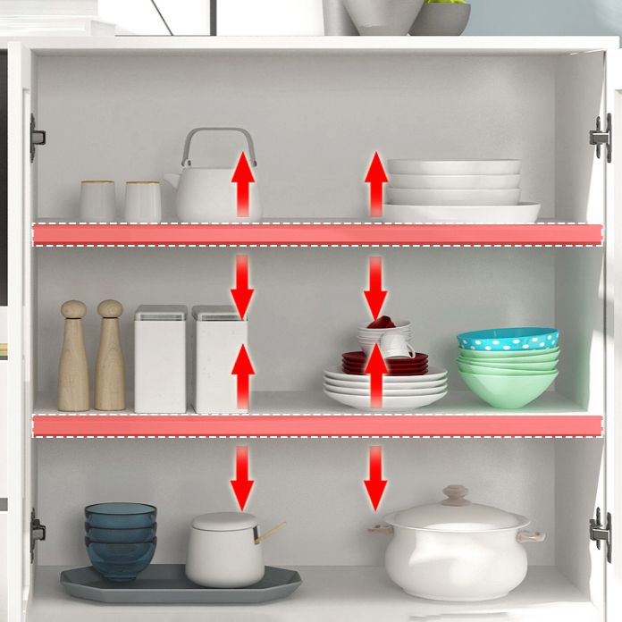 Engineered Wood Glam Buffet Stand Glass Doors Adjustable Shelving Sideboard Cabinet Clearhalo 'buffet_sideboard' 'Buffets & Sideboards' 'Furniture' 'furniture_buffet_sideboard' 'Kitchen & Dining Furniture' 1200x1200_f027e678-a1dc-4915-bf33-061678a1dc7b