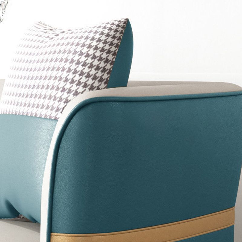 Getufte wijd uitlopende arm bank hedendaagse faux lederen vlekbestendige bank